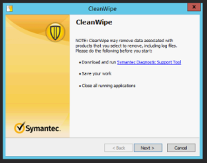 uninstall symantec endpoint protection cleanwipe